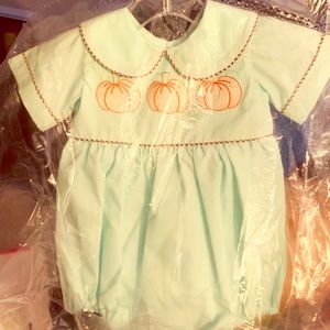 New; 3 mth Mint Green Pumpkin Bubble; $35 Shipped!